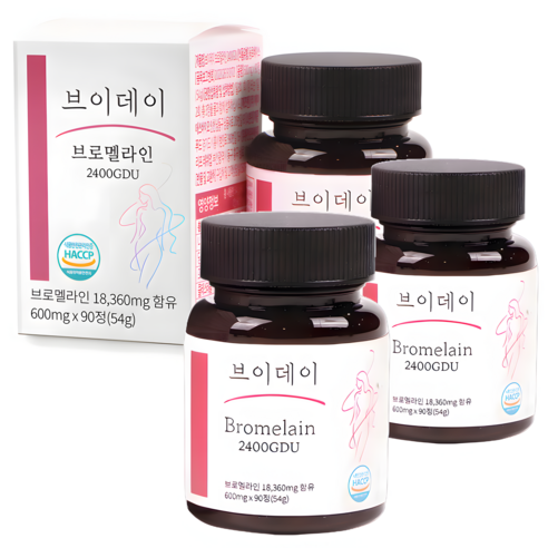 브이데이 브로멜라인 고함량 600mg 90정, 3개