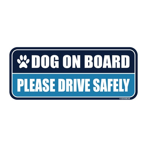 긱베어 도그온보드 차량용 자석 마그넷 Dog on board 강아지가 타고 있어요 반려견 자동차, 블루, 1개