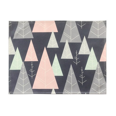 창의 프린트 면 마 양식 매트리스 식기 매트리스 뜨거움 방지 식탁 단열 매트리스, 사각형 40*33cm, 유럽식 기하학-C형