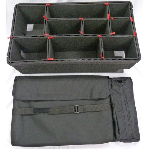 펠리칸 캐리어 휴대용 펠리컨 컬러 케이스 트렉팩 디바이더는 1510 컴퓨터 뚜껑 파우치 정리함 블랙, 1개