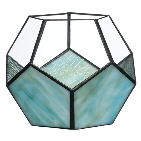설리번스홈비긴즈히어 지오메트릭 캔들홀더 17.8 x 17.8 x 15.2cm, Blue