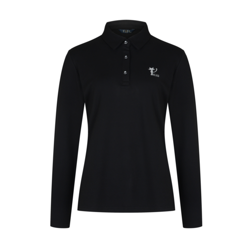 ELEG GOLF 여성 블랙 카라 티셔츠