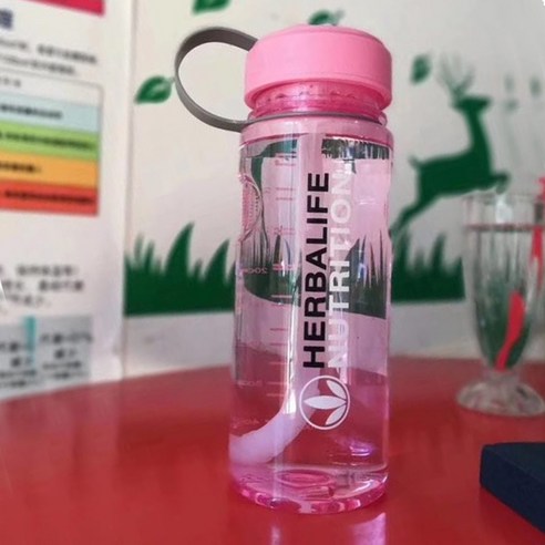[XIG] 1000ml Herbalife 영양 스포츠 하이킹 물병 피트니스 밀짚 식품 등급 플라스틱 물병, 딥 블루