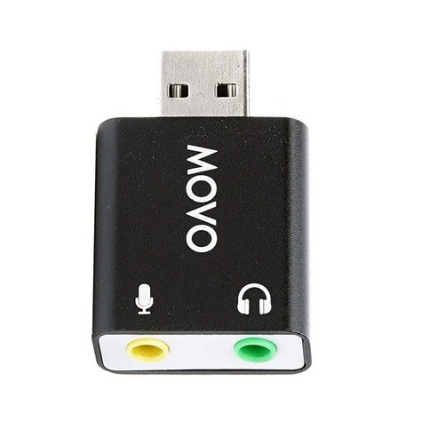 Movo USB-AC 3.5mm TRS 마이크에서 USB 2.0 스테레오 오디오 외장 사운드 카드 어댑터 PC 및 맥용 컴퓨터 또는 노트북용 입력을 헤드폰 마이크 잭으로 변환 내장형사운드카드 Movo USB-AC 3.5mm TRS 마이크에서 USB 2.0 스테레오 오디오 외장 사운드 카드 어댑터 PC 및 맥용 컴퓨터 또는 노트북용 입력을 헤드폰 마이크 잭으로 변환 내장형사운드카드