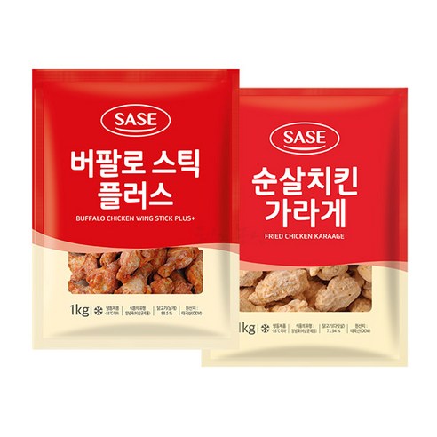 사세 버팔로스틱1kg + 순살치킨가라아게1kg, 2개, 1kg