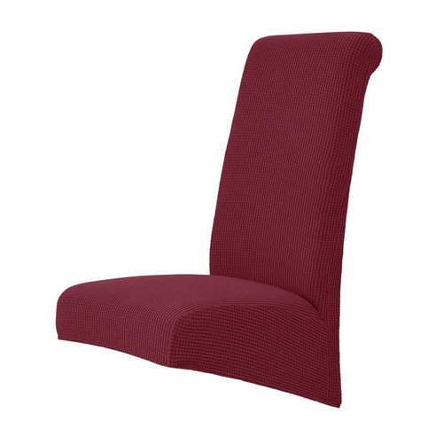 가동 가능한 연약한 높은 뒤 의자 덮개 옥수수 양털 Slipcover 보호자 장식, 와인 레드, {"수건소재":"폴리에스터"}