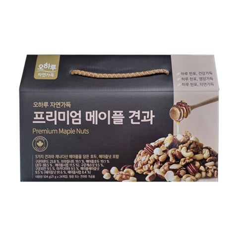 오하루 자연가득 프리미엄 메이플 견과 21g 24개입 x 1박스