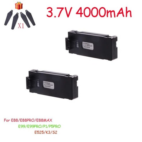 E88 E88PRO E99 K3 Ls-E525 E525 PRO 미니 소형 UAV 드론 배터리 특수 RC 부품 3.7V 4000Mah 액세서리, [02] YELLOW