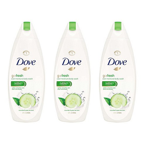 도브 고 프레시 쿨 모이스처 바디 워시 오이 & 그린 티 향, 710ml, 3개