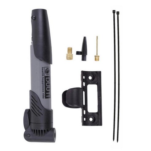 Presta Schrader 컴팩트 디자인 미니 자전거 에어 스틱 펌프, 회색, 19.5cm, 나일론 ABS