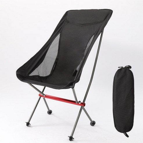 야외 휴대용7075알루미늄 접이식 일몰 의자 안락 의자 캠핑 대형 모든 알루미늄 비치 의자, 블랙