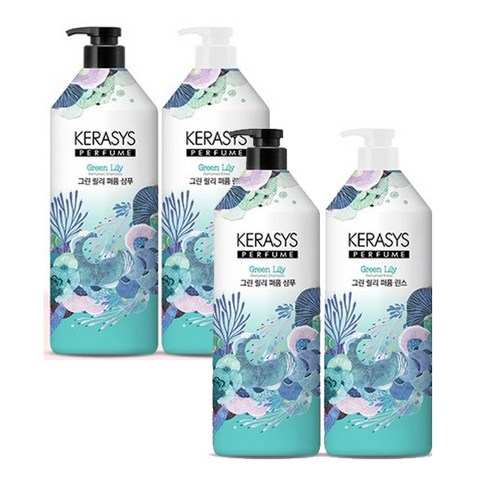 애경 케라시스 퍼퓸 그린릴리 1000ml 샴푸+린스, 1set