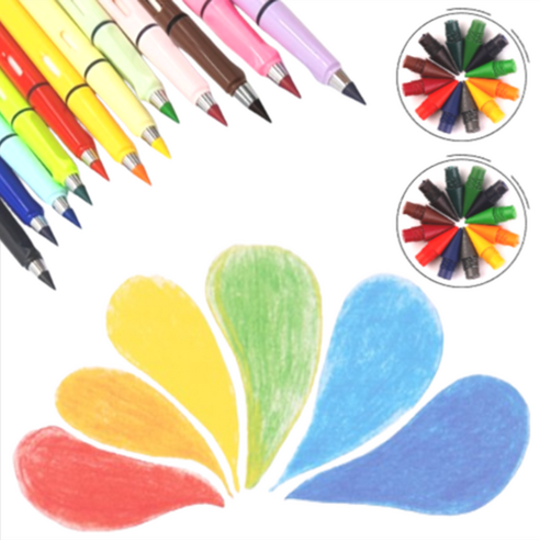 마미앤 무한 색연필 깍지않는 부러지지않는 색연필 12종 세트, 1개, 12색