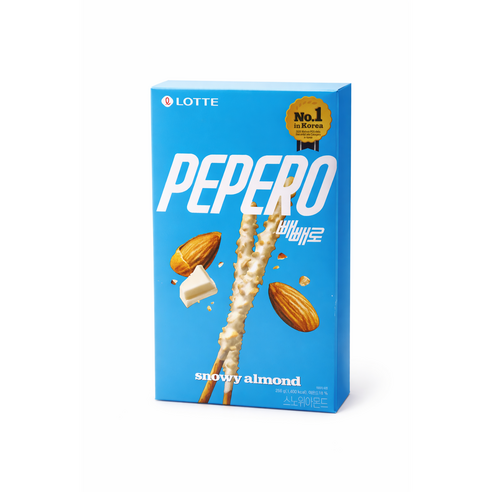 롯데 빼빼로 스노위 아몬드, 32g, 8개
