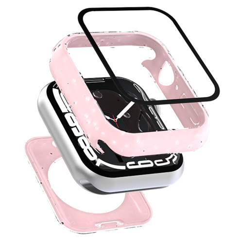 지모 애플워치 호환 풀커버 방수 케이스, 샌드핑크, 44mm