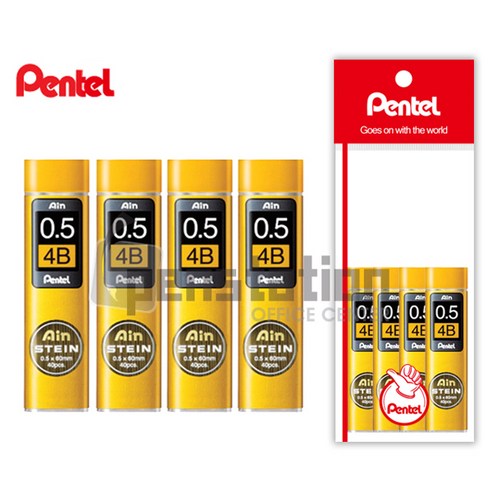 펜텔 아인슈타인 샤프심 0.5mm 2B/3B/4B 세트, 아인 C-275-4B 4개 세트