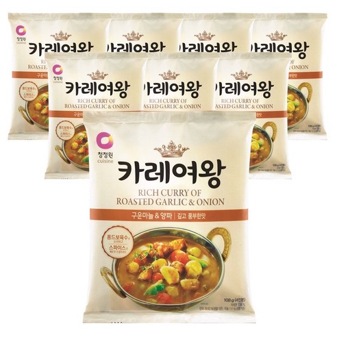 청정원 카레여왕 구운마늘 앤 양파, 108g, 8개