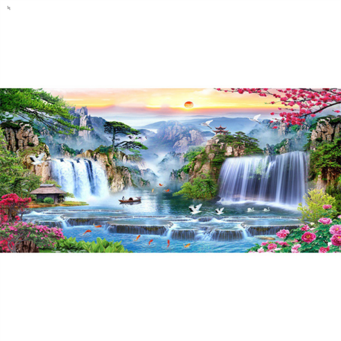 거대한 일출 폭포, 보석십자수의 매력 대형보석십자수