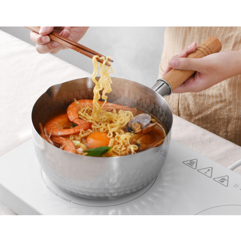 열 전도율 뛰어난 IH 스텐 인덕션용 해머톤 편수 라면 냄비 4종 세트