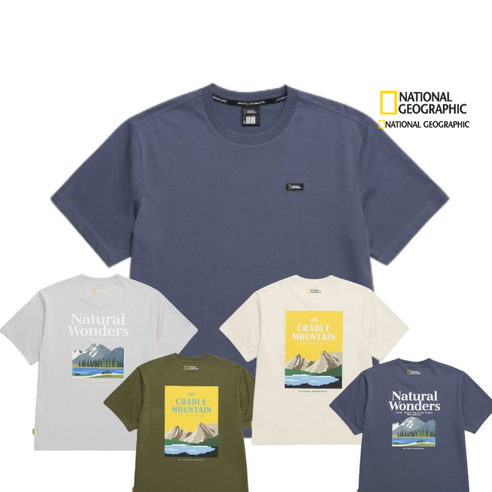 (국내매장판)내셔널지오그래픽 마운틴 컨셉 그래픽 기능성 여름 상의 반팔 운동 반팔티 티셔츠 4종