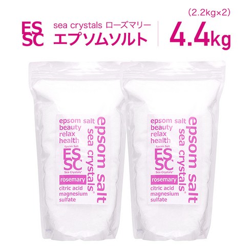 엡솜 솔트 로즈마리 4.4kg(2.2kgx2) 약 28회분 국산 입욕제 시크리스탈스 보습 구연산 배합 촉촉한 약산성 계량 스푼 부착, 하나 필요합니다!