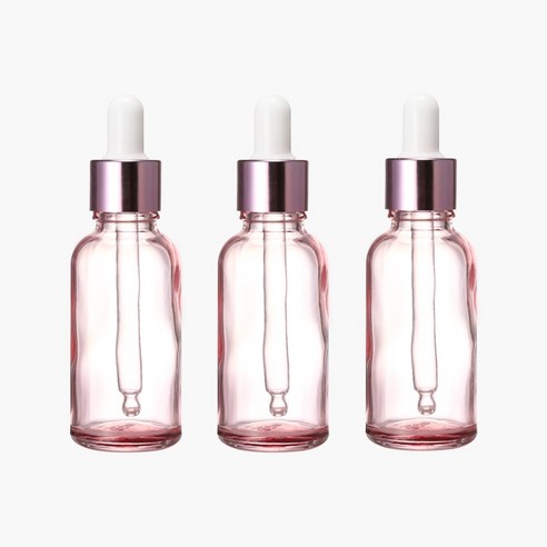 닥터보틀 핑크 스포이드 유리용기 화장품공병, 3개, 핑크/30ml