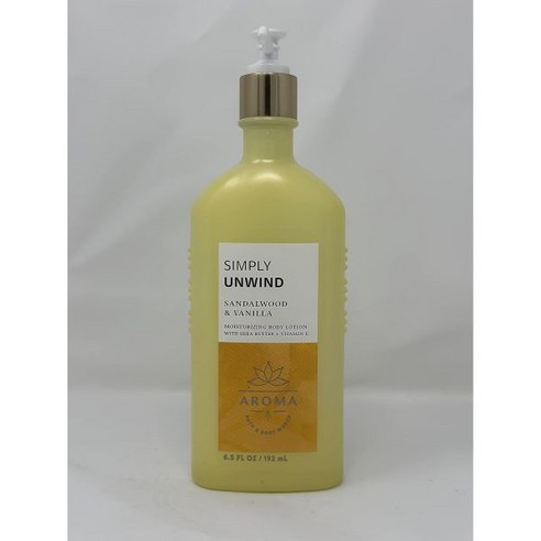 여름바디로션 등드름 닭살피부 부드러운발림 바세린바디로션 Simply Unwind 샌들우드 바닐라 모이스춰라이징 바디 로션 6.5oz 192g, 1개