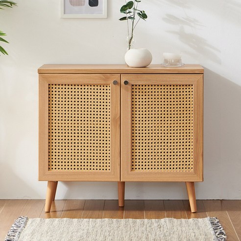 플란츠 라탄 다용도 수납장 800, 라이트오크 800수납장