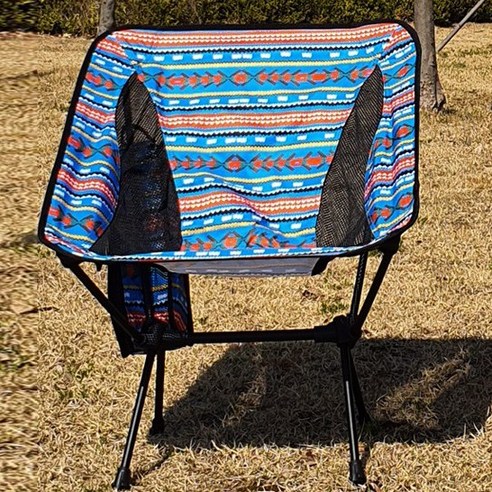 코코아이티 경량 백패킹 캠핑 체어 의자 폰 거치 가능, 인디블루