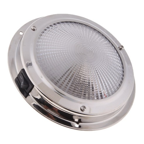 Ursmart 바다 배 LED 천장 빛 돔 실내 빛을 위한 138mm 스테인리스, {"수건소재":"스테인레스"}, 설명 된대로 + 설명 된대로