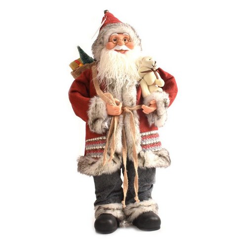 산타 클로스 눈사람 입상 귀여운 산타 클로스 동상 선물 책상 장식 실내 야외 크리스마스 트리 액세서리, 45cm 포옹 곰, {"수건소재":"플라스틱 천"}