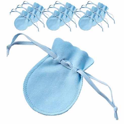 10pcs 스웨이드 미니주얼리파우치 반지주머니 7*9cm, 하늘, 10개