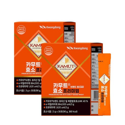 광동생활건강 카무트 효소 정품 카무트R 브랜드 밀 WITH 효소 프리미엄 고소한 곡물맛, 2개, 30회분