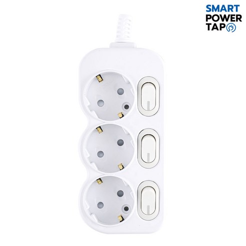 스마트파워탭 국산 안전 개별 3구 멀티탭, 1개, 화이트, 4.5m