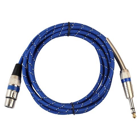 Ursmart 6.35mm 스테레오-XLR 리드 6.35mm 남성-XLR 여성 코드 마이크 케이블, 1m, 블루, 합금