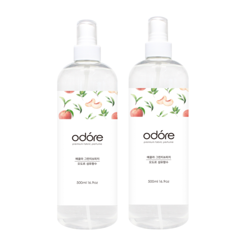 오도르 섬유향수, 에끌라그린티&피치, 2개, 500ml
