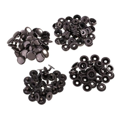 핸드백 공예 바느질 12.5/15mm에 대 한 30pcs 금속 스냅 패스너 걸쇠 단추, 그레이 블랙