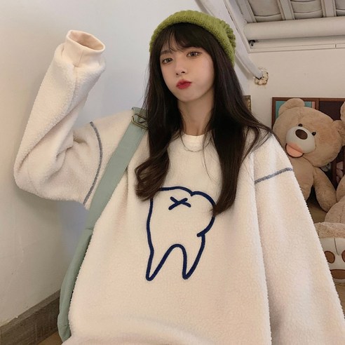 캐시미어 루즈핏 라운드 칼라 상의 가을 겨울