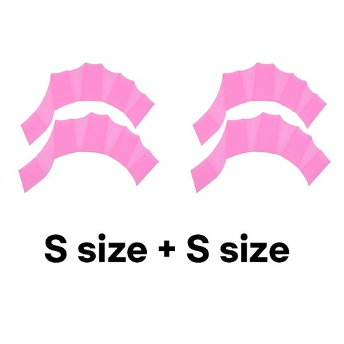 fooi 수영스피드업 실리콘 손 물갈퀴 개구리 물갈퀴 오리발 2쌍 2pcs + 2pcs, 핑크
