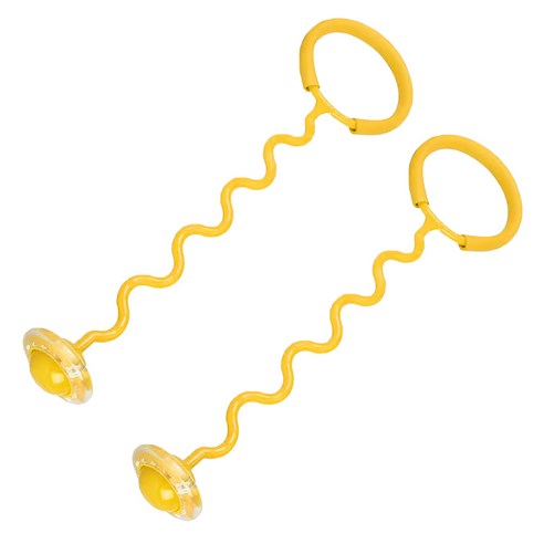 위시월드 LED 발목 줄넘기 꼬불이형 1+1 세트 유산소 전신 다이어트 물결형 KC인증, 옐로우, 2개