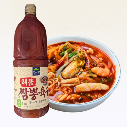 면사랑 해물 짬뽕육수 짬뽕베이스 짬뽕국물 해물탕육수 육개장육수 순두부찌개육수 짬뽕밥육수, 1.8L, 1개 - 육수/장국 | 쿠팡