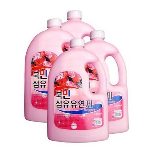 국민세제 국민 섬유 유연제 후리지아향 경제적 향기, 2500ml, 4개