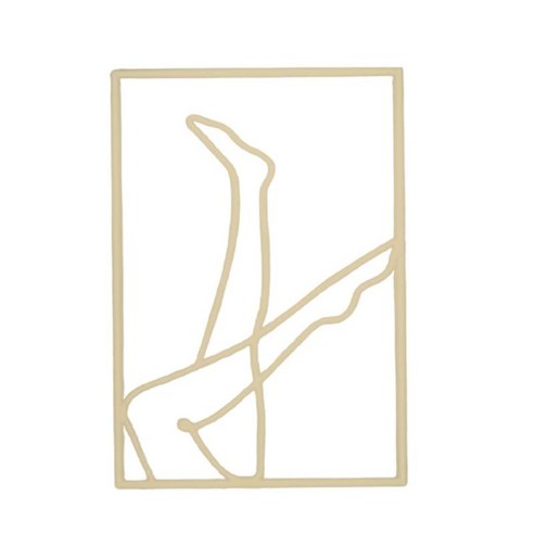 현대 골드 여성 벽 장식 세트 추상 여자의 몸 모양 벽 장식 아트 인쇄 포스터 추상 벽 그리기 욕실 아크릴 그림, 아름다운 다리, 금속