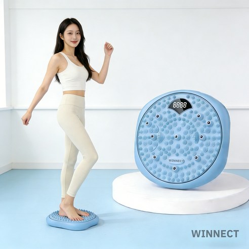 다기능 지압 트위스트 지압 스텝퍼 360도 회전 홈트 마사지판 매트 허리 스트레칭, 블루 컬러, 1개