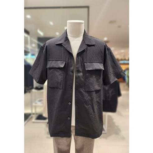 [AK PLAZA] [킨록]S/S 세미오버 텍스쳐드 반팔 셔켓 AKL IFI21