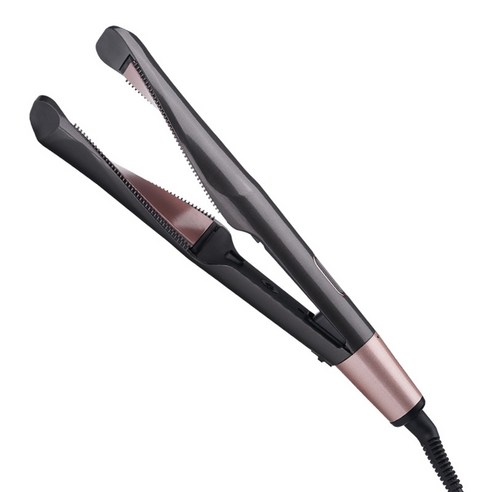 Decdeal 2 in 1 트위스트 고데기 수직 겸용 클립보드 헤어 컬러, Grey&Pink, EU
