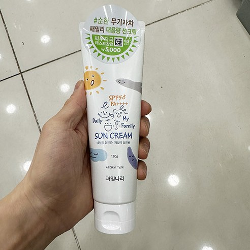 과일나라 데일리 앤 마이 패밀리 선크림 120g 1046400, 단품, 1개