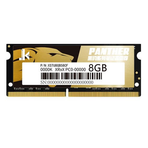 Monland JK 흑표범 NB 노트북 메모리 바 DDR4 3200Mhz 노트북용 고성능 및 안정적인 바(8GB), 블랙 & 옐로우