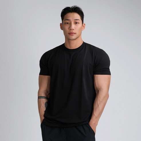 알브이디 무지 모달 머슬핏 반팔티