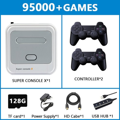 추천상품 레트로 게임 상자 슈퍼 콘솔 X 비디오 PSP PS1 MD N64 WiFi 지원 HD 내장 50 에뮬레이터 90000 +